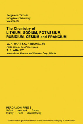 The Chemistry of Lithium, Sodium, Potassium, Rubidium, Cesium and Francium