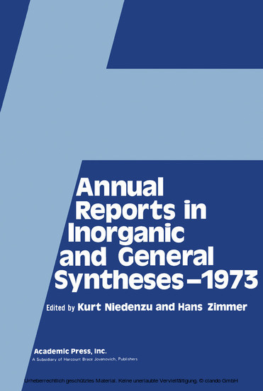 Annual Reports in Inorganic and General Syntheses-1973 main product photo