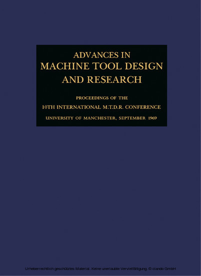 Advances in Machine Tool Design and Research 1969 main product photo