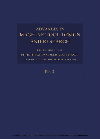 Advances in Machine Tool Design and Research 1967 main product photo