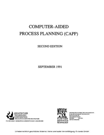 Computer Aided Process Planning (CAPP) main product photo