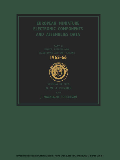 European Miniature Electronic Components and Assemblies Data 1965-66: Including Six-Language Glossaries of Electronic Component and Microelectronics Terms main product photo