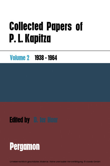 Collected Papers of P.L. Kapitza main product photo