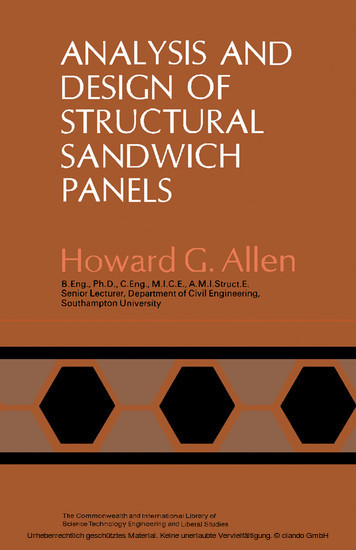 Analysis and Design of Structural Sandwich Panels main product photo