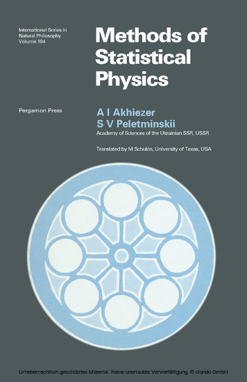 Methods of Statistical Physics main product photo