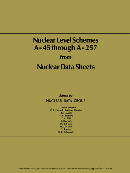Nuclear Level Schemes A = 45 through A = 257 from Nuclear Data Sheets main product photo