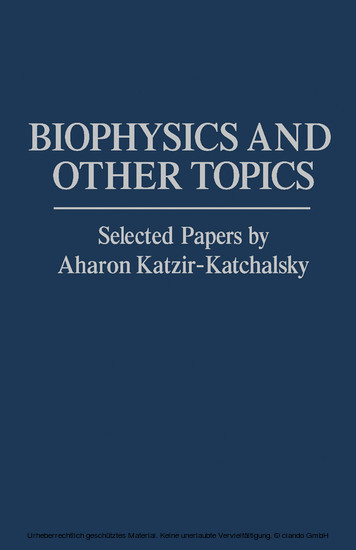 Biophysics and Other Topics main product photo