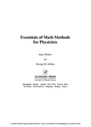 Essentials of Math Methods for Physicists