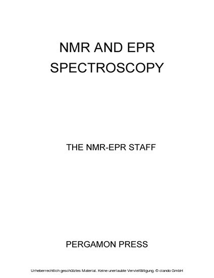 NMR and EPR Spectroscopy main product photo