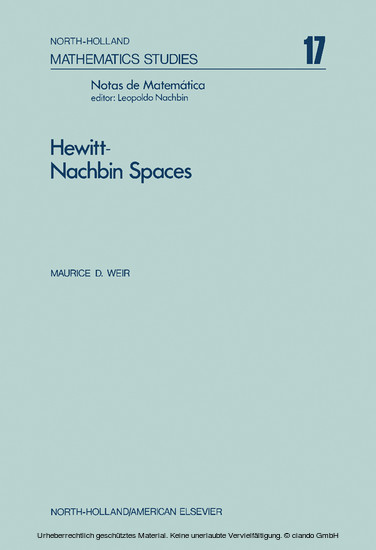 Hewitt-Nachbin Spaces main product photo