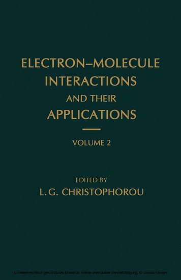 Electron-Molecule Interactions and Their Applications main product photo