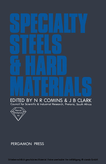 Specialty Steels and Hard Materials main product photo