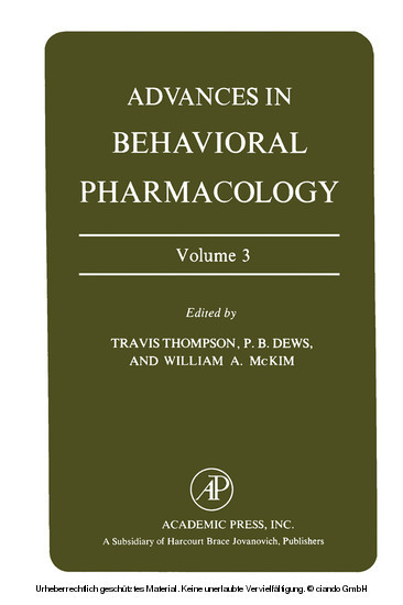Advances in Behavioral Pharmacology main product photo