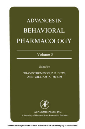 Advances in Behavioral Pharmacology