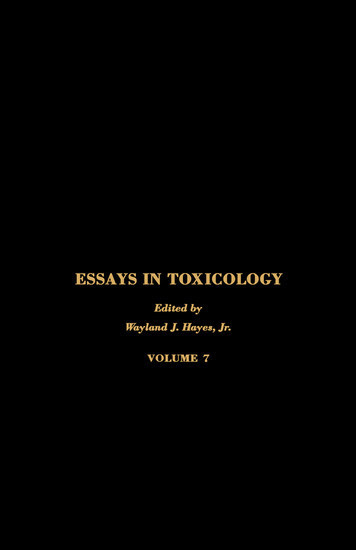 Essays in Toxicology main product photo