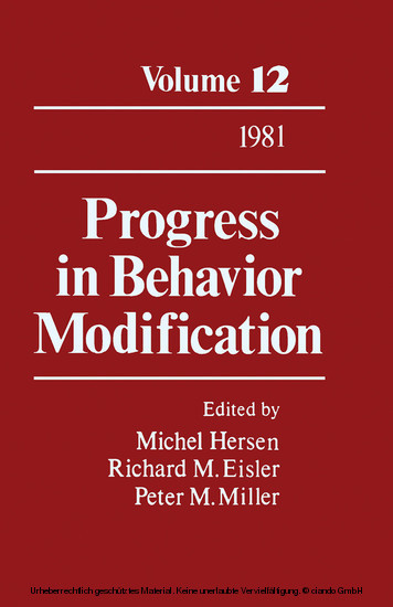Progress in Behavior Modification main product photo