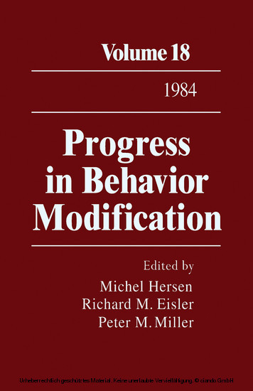 Progress in Behavior Modification main product photo