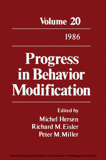 Progress in Behavior Modification main product photo
