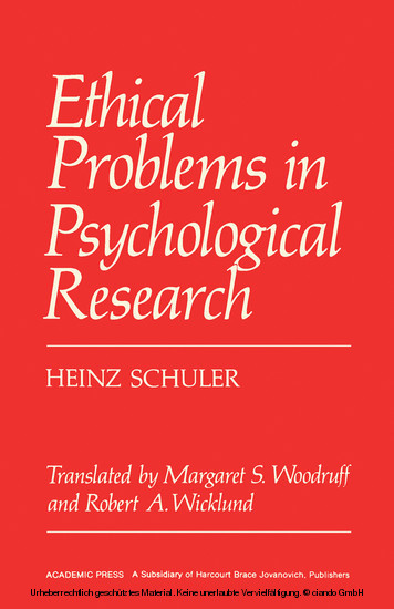 Ethical Problems in Psychological Research main product photo