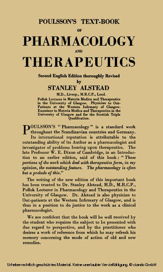 Poulsson's Text-Book of Pharmacology and Therapeutics main product photo