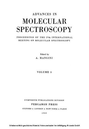 Advances in Molecular Spectroscopy