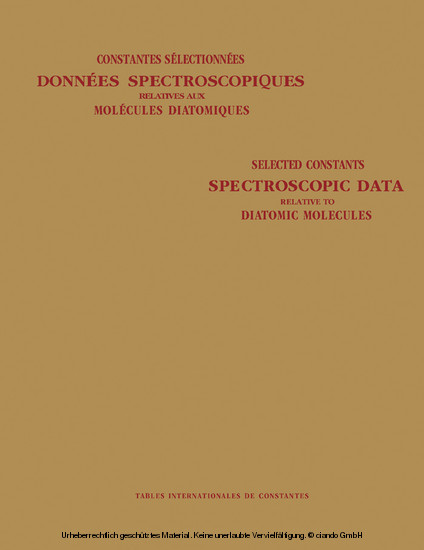 Spectroscopic Data Relative to Diatomic Molecules main product photo