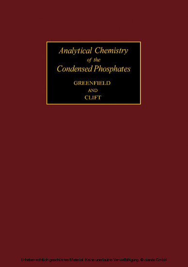 Analytical Chemistry of the Condensed Phosphates main product photo