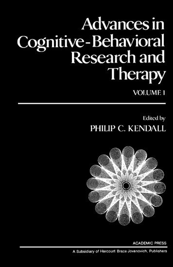 Advances in Cognitive-Behavioral Research and Therapy main product photo