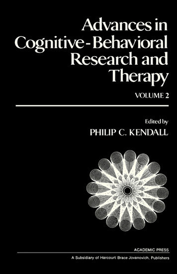 Advances in Cognitive-Behavioral Research and Therapy main product photo