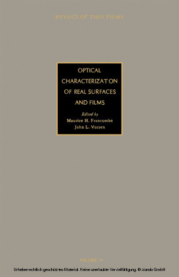 Optical Characterization of Real Surfaces and Films main product photo