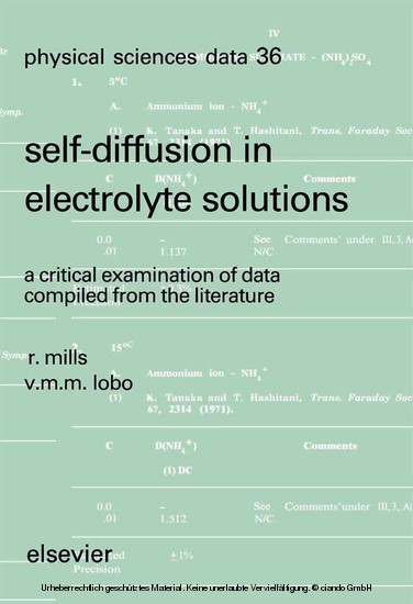 Self-diffusion in Electrolyte Solutions main product photo