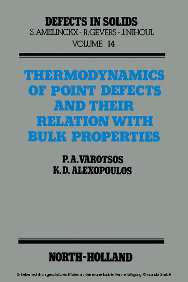 Thermodynamics of Point Defects and Their Relation with Bulk Properties main product photo