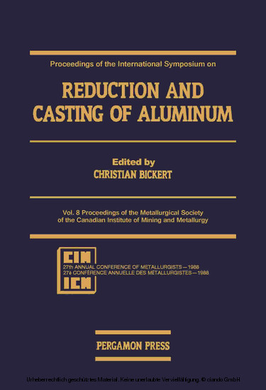 Proceedings of the International Symposium on Reduction and Casting of Aluminum main product photo