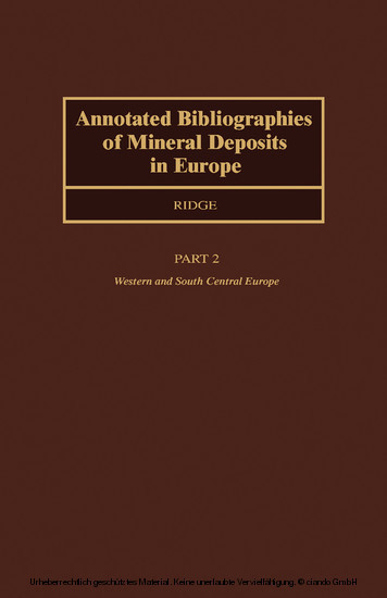 Annotated Bibliographies of Mineral Deposits in Europe main product photo