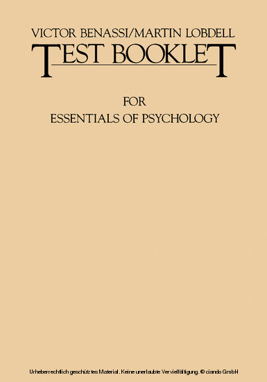 Test Booklet for Essentials of Psychology main product photo