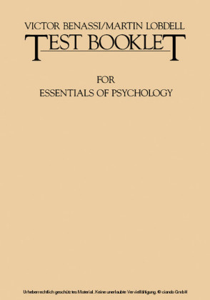 Test Booklet for Essentials of Psychology