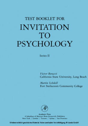 Test Booklet for Invitation to Psychology