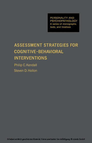 Assessment Strategies for Cognitive-Behavioral Interventions main product photo