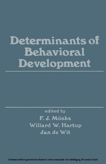 Determinants of Behavioral Development main product photo