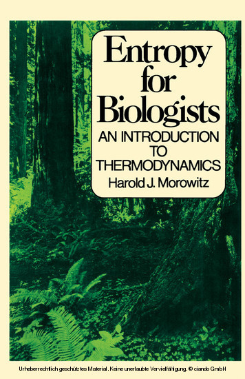 Entropy for Biologists main product photo