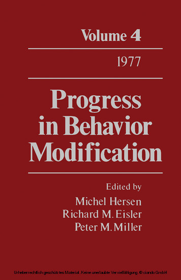 Progress in Behavior Modification main product photo