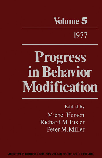 Progress in Behavior Modification main product photo