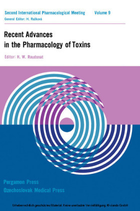 Recent Advances in the Pharmacology of Toxins