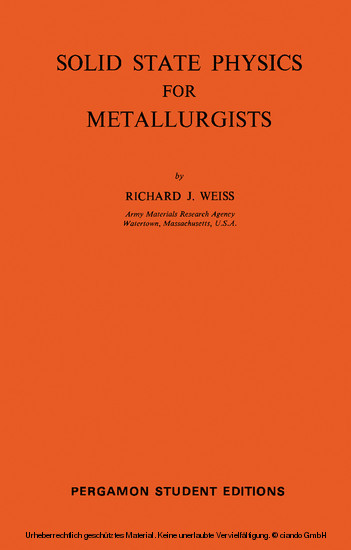 Solid State Physics for Metallurgists main product photo