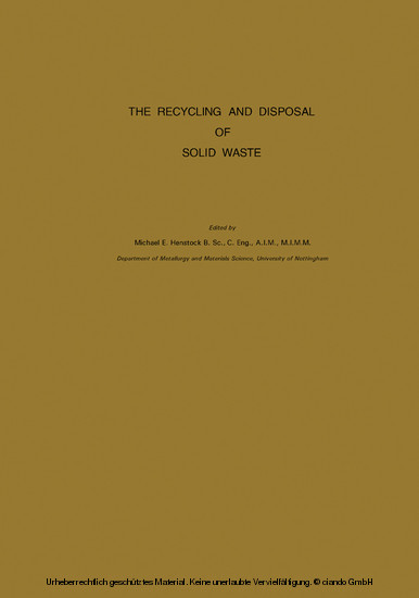 The Recycling and Disposal of Solid Waste main product photo