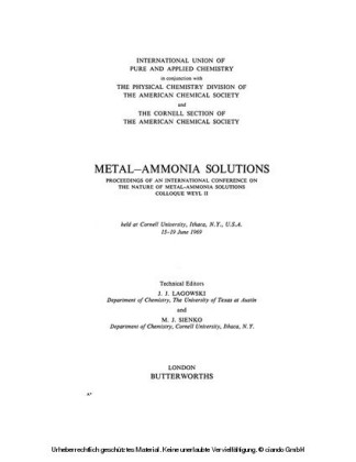 Metal-Ammonia Solutions