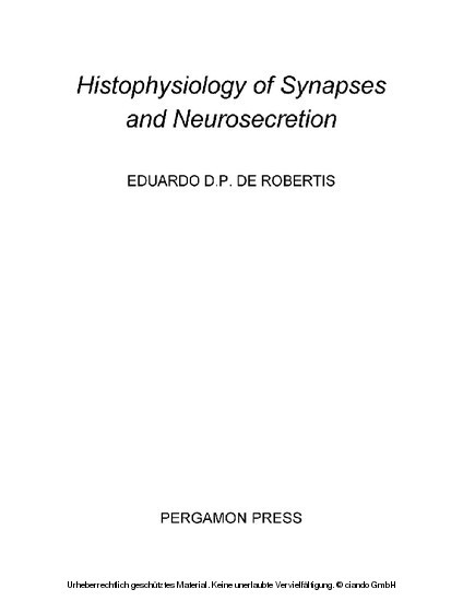 Histophysiology of Synapses and Neurosecretion main product photo