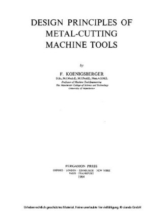 Design Principles of Metal-Cutting Machine Tools