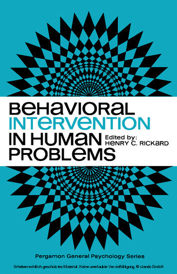 Behavioral Intervention in Human Problems main product photo
