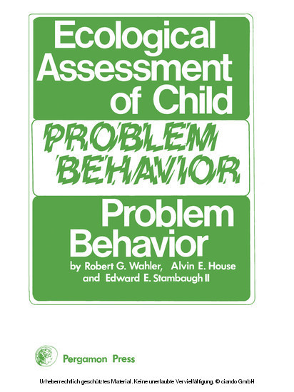 Ecological Assessment of Child Problem Behavior: A Clinical Package for Home, School, and Institutional Settings main product photo